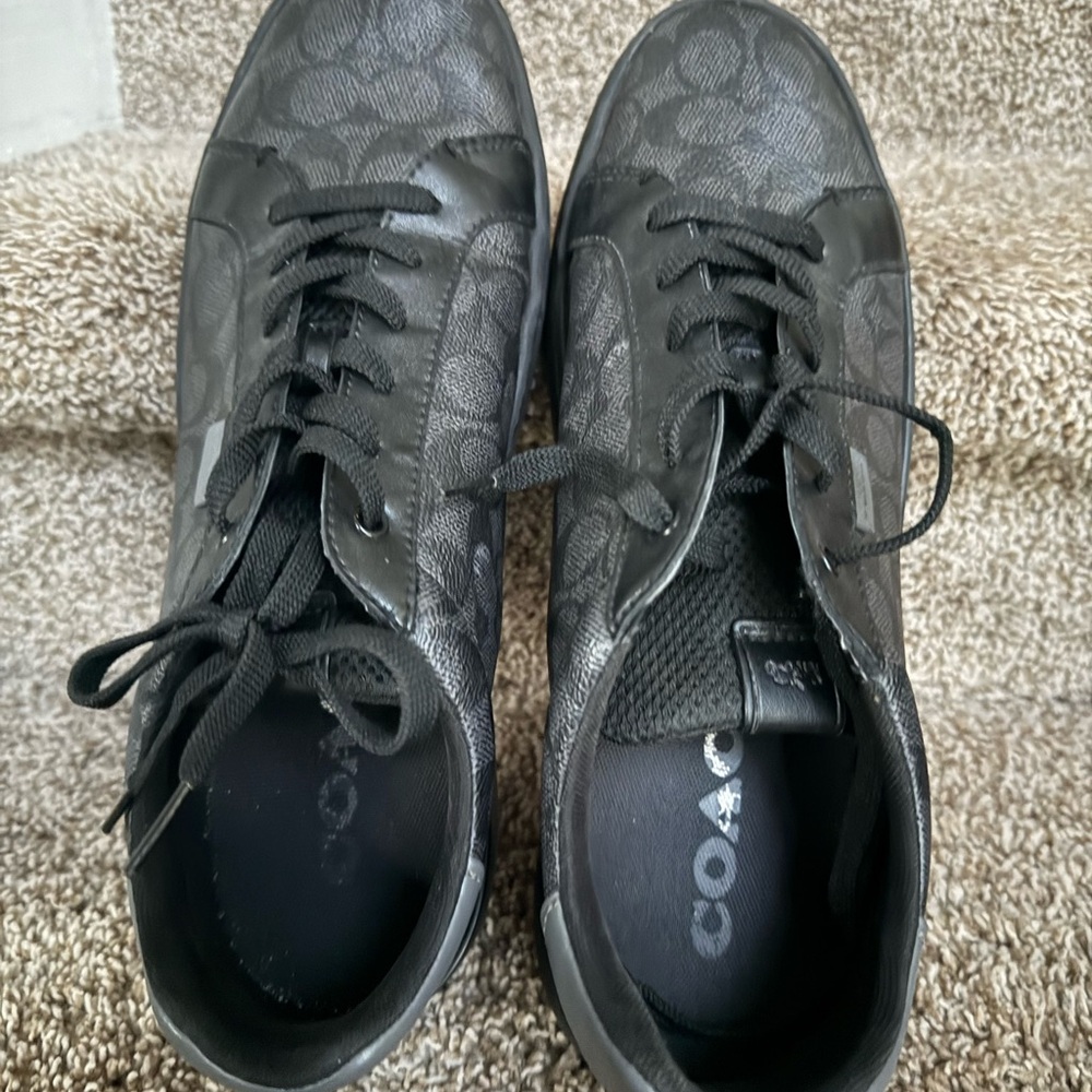 Coach CG999 Men's Black Patterned Monogram Leather Sneakers - Picture 8 of 16